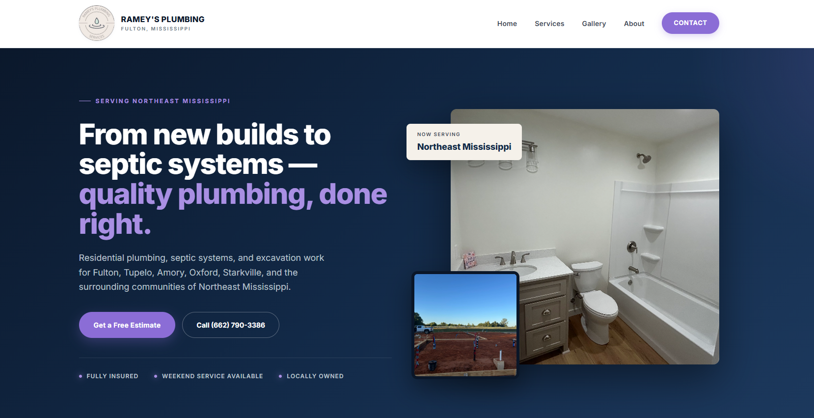 Screenshot of Rameys Plumbing Services